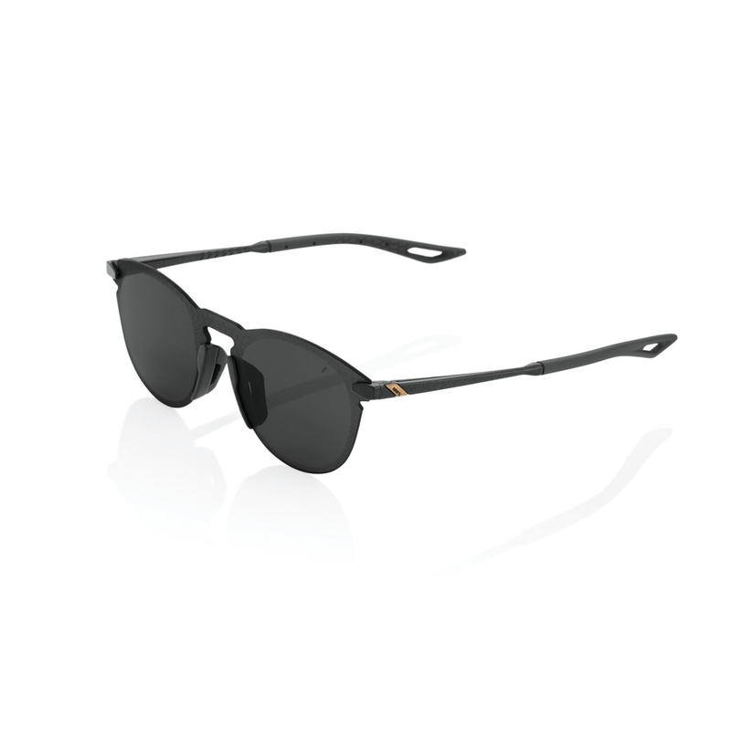 Sonnenbrille 100% LEGERE ROUND Schwarz poliert (Raucherbrille)