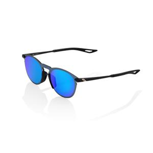 Sonnenbrille 100% LEGERE ROUND Soft Tact Schwarz (Blau Chrom Gläser)