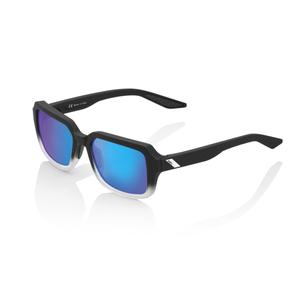 100% RIDELEY Soft Tact Fade Black Sonnenbrille (blaue Chromgläser)