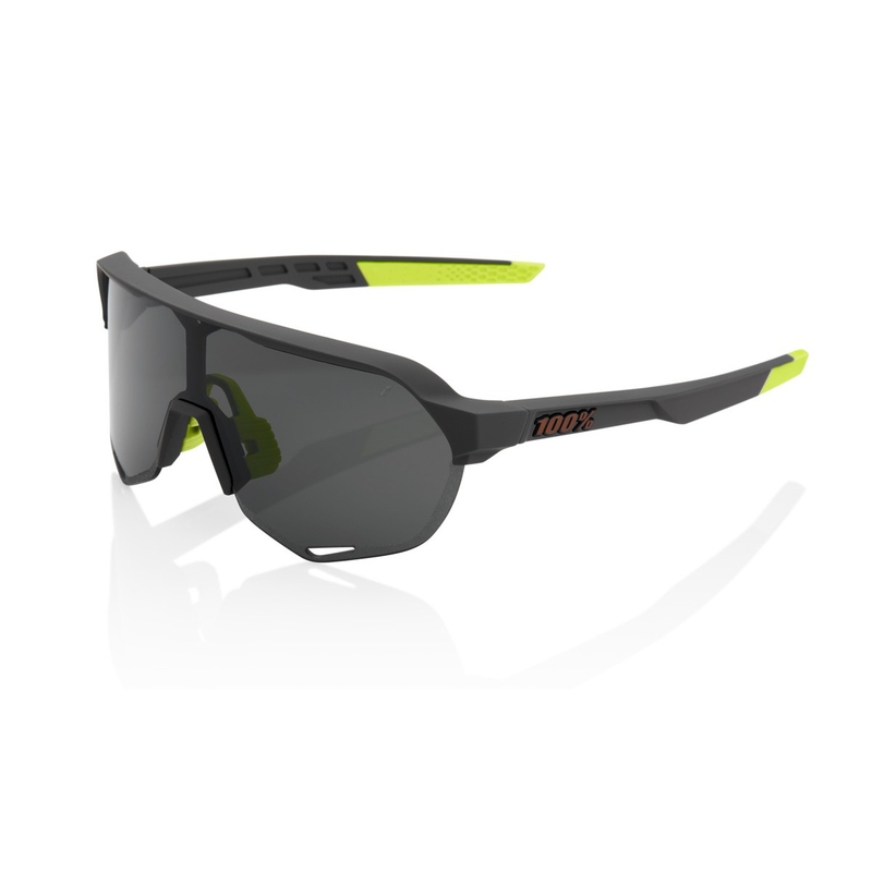 Sonnenbrille 100% S2 Soft Tact Cool Grey (geräuchertes Glas)