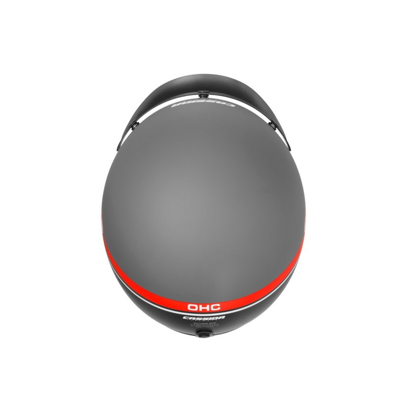 Offener Motorradhelm Cassida Oxygen Jawa OHC grau-rot-schwarz-weiß