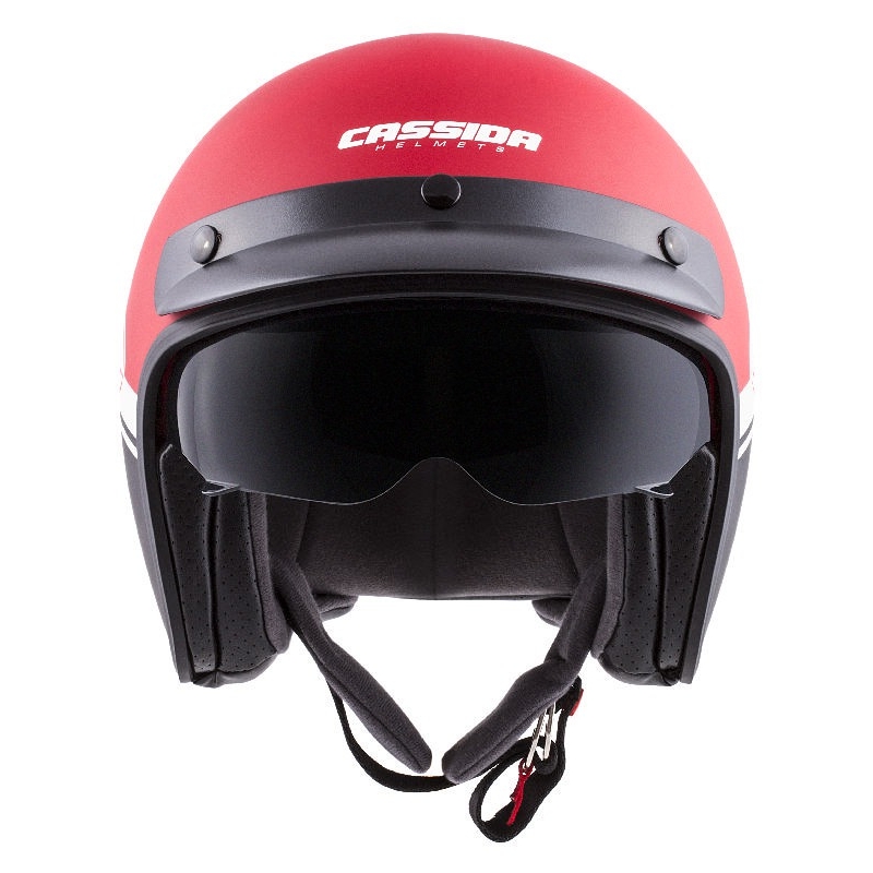 Offener Motorradhelm Cassida Oxygen Jawa OHC rot-schwarz-weiß