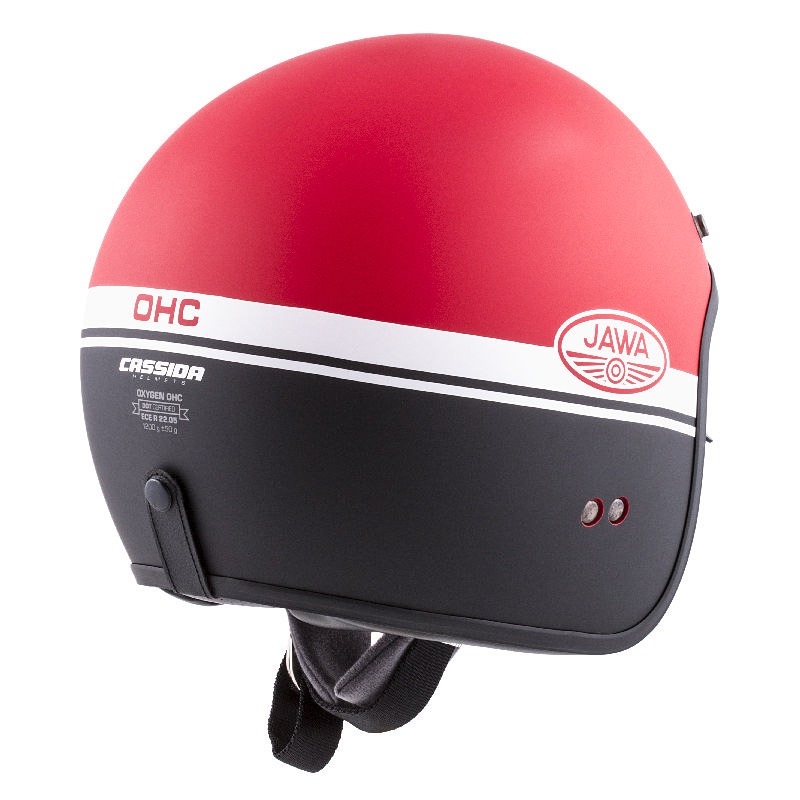 Offener Motorradhelm Cassida Oxygen Jawa OHC rot-schwarz-weiß