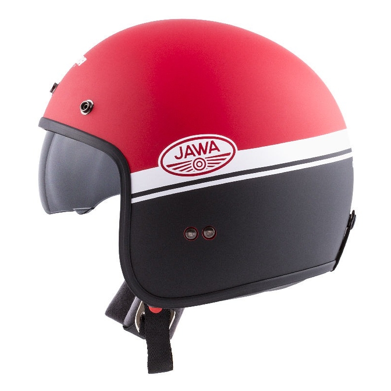 Offener Motorradhelm Cassida Oxygen Jawa OHC rot-schwarz-weiß