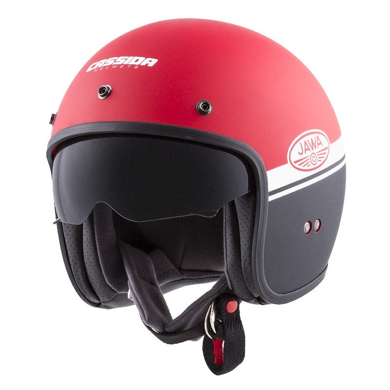 Offener Motorradhelm Cassida Oxygen Jawa OHC rot-schwarz-weiß