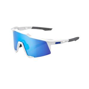 Sonnenbrille 100% SPEEDCRAFT weiß-grau (HIPER blaues Glas)