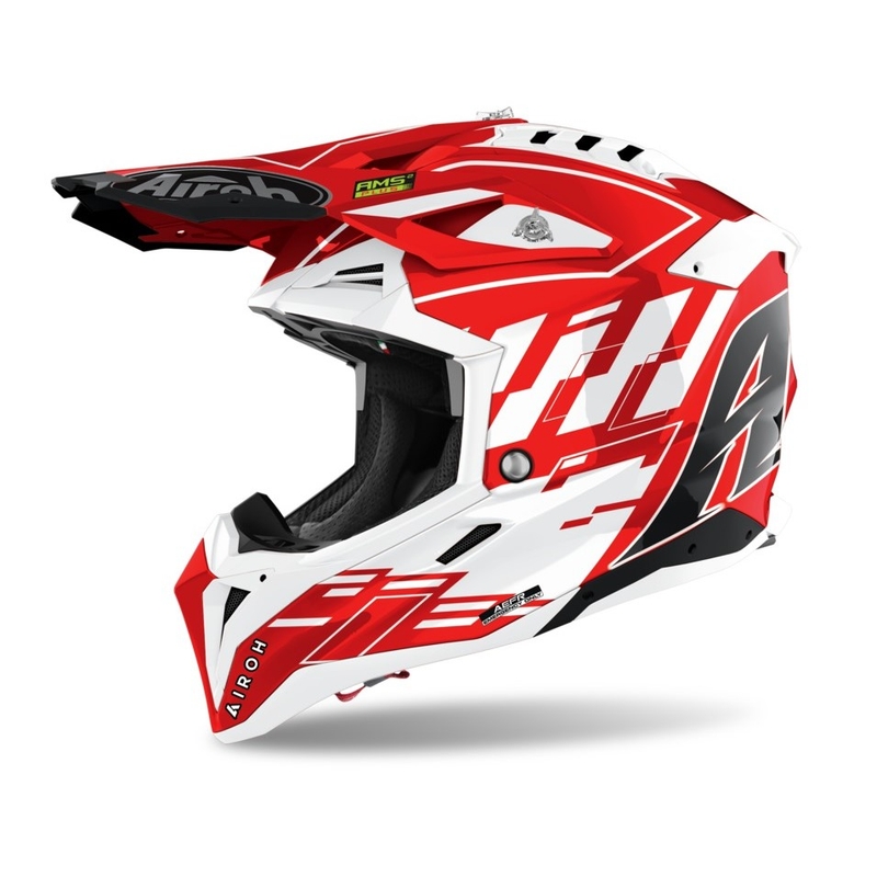 Motocross Helm Airoh Aviator 3.0 Rampage 2021 rot und weiß Ausverkauf