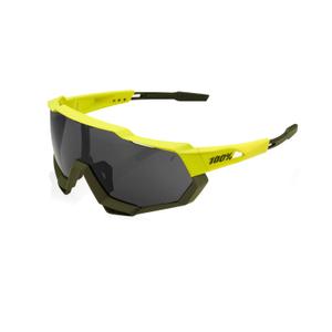 Sonnenbrille 100% SPEEDTRAP gelb-schwarz (schwarze Gläser)