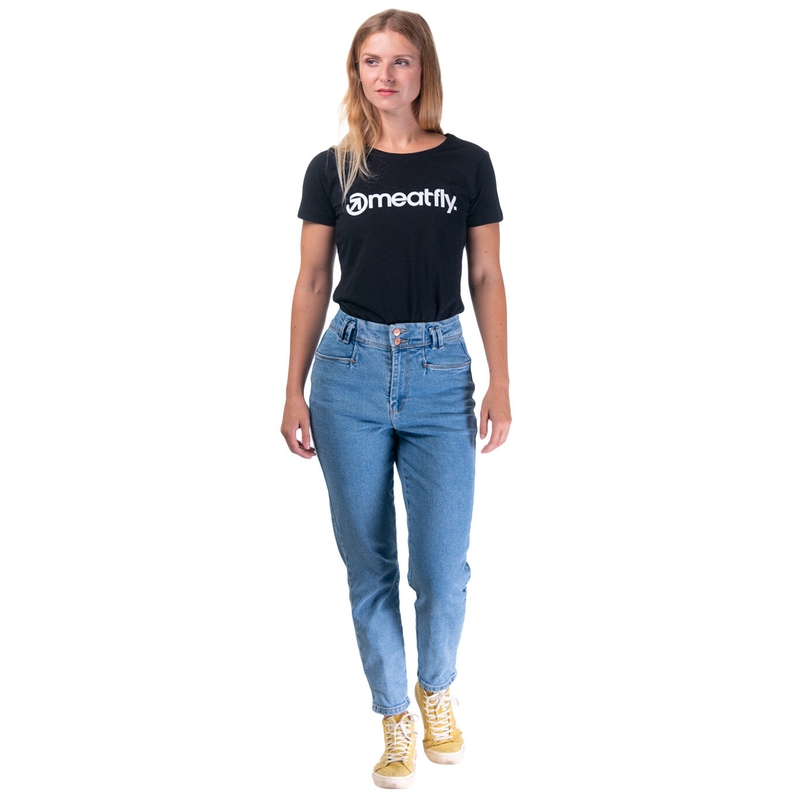 Damen-T-Shirt Meatfly Ladies MF Logo schwarz Ausverkauf