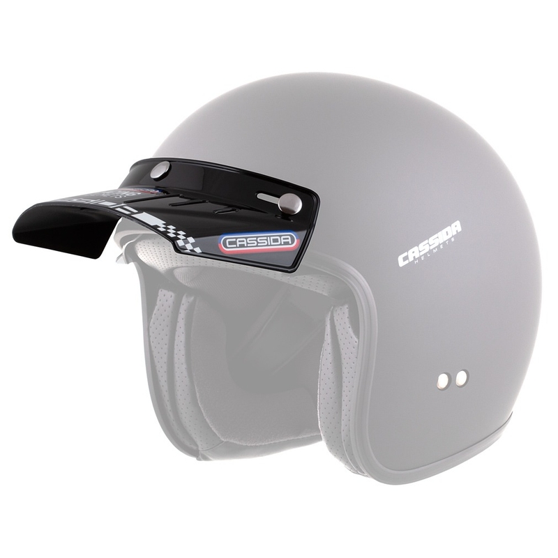 Flaches Visier für Cassida Oxygen Racing Spirit Helme schwarz