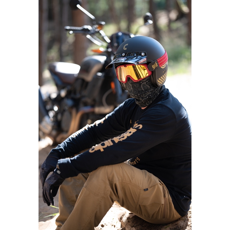 Flaches Visier für Cassida Oxygen Racing Spirit Helme schwarz