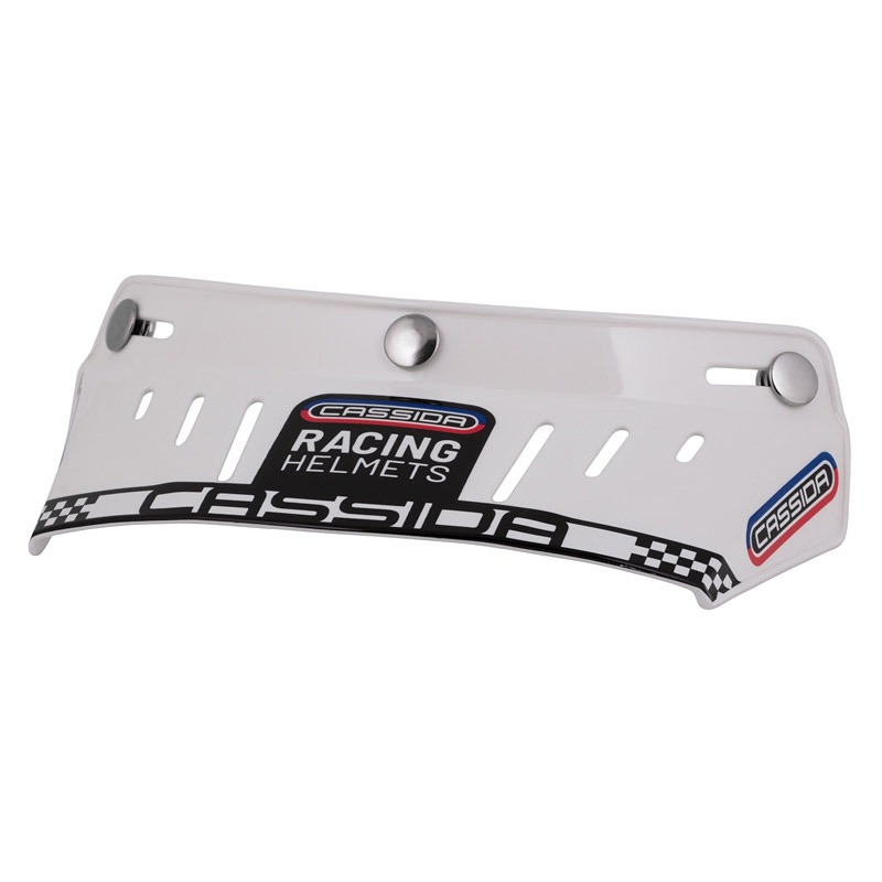 Flaches Visier für Cassida Oxygen Racing Spirit Helme weiß