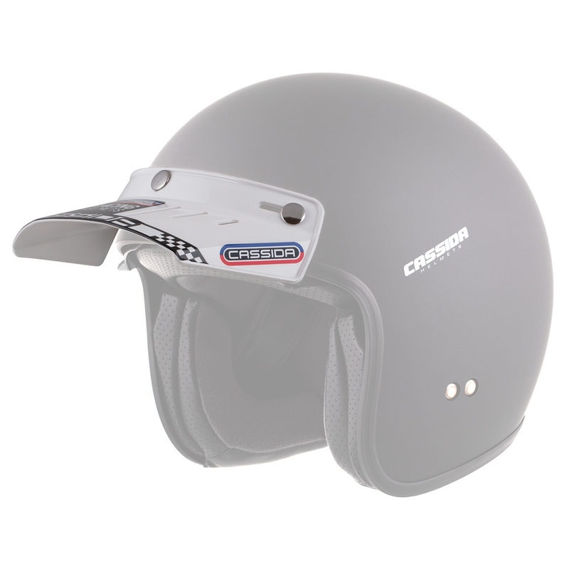 Flaches Visier für Cassida Oxygen Racing Spirit Helme weiß