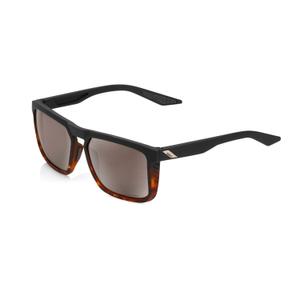 Sonnenbrille 100% RENSHAW schwarz-braun (silberne Gläser)