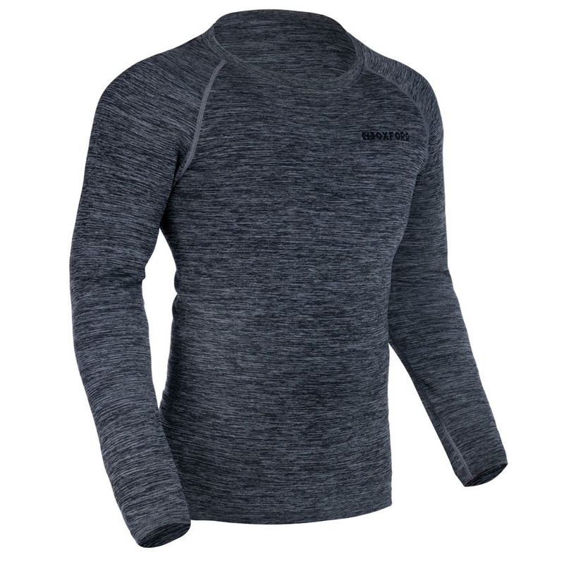 Oxford Advanced Base Layer Schwarz-Grau Thermal T-Shirt - Langarm