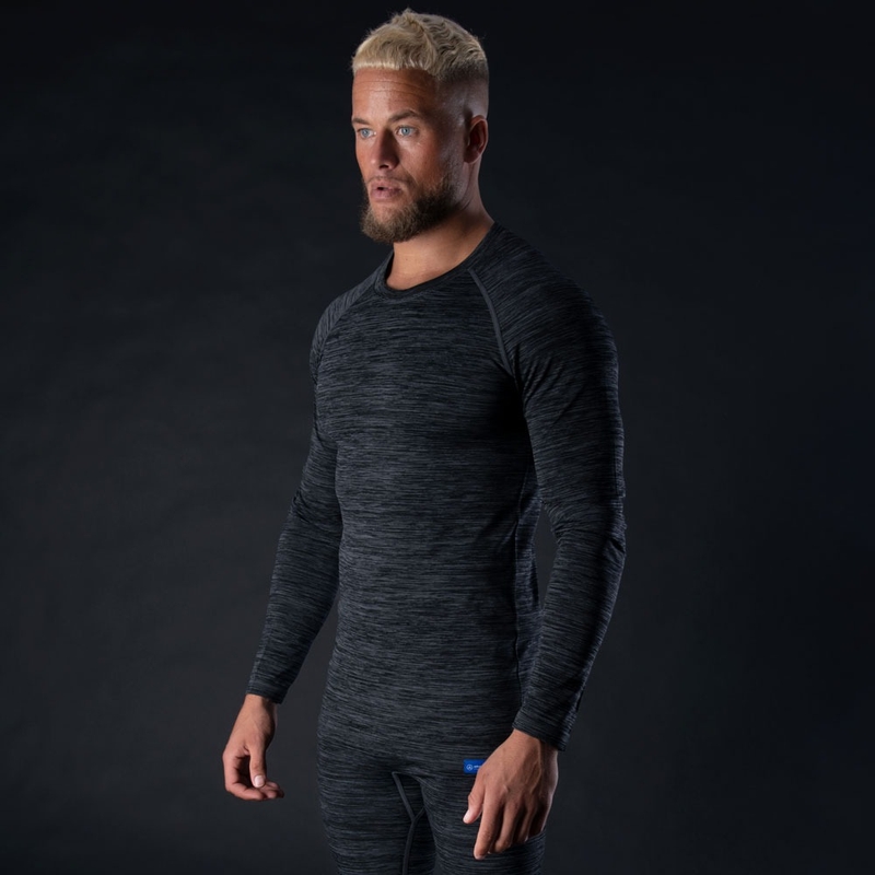 Oxford Advanced Base Layer Schwarz-Grau Thermal T-Shirt - Langarm