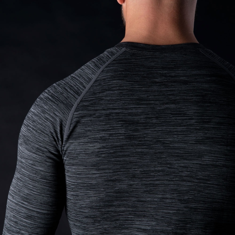 Oxford Advanced Base Layer Schwarz-Grau Thermal T-Shirt - Langarm