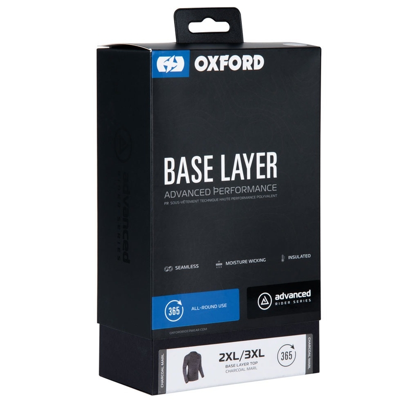 Oxford Advanced Base Layer Schwarz-Grau Thermal T-Shirt - Langarm