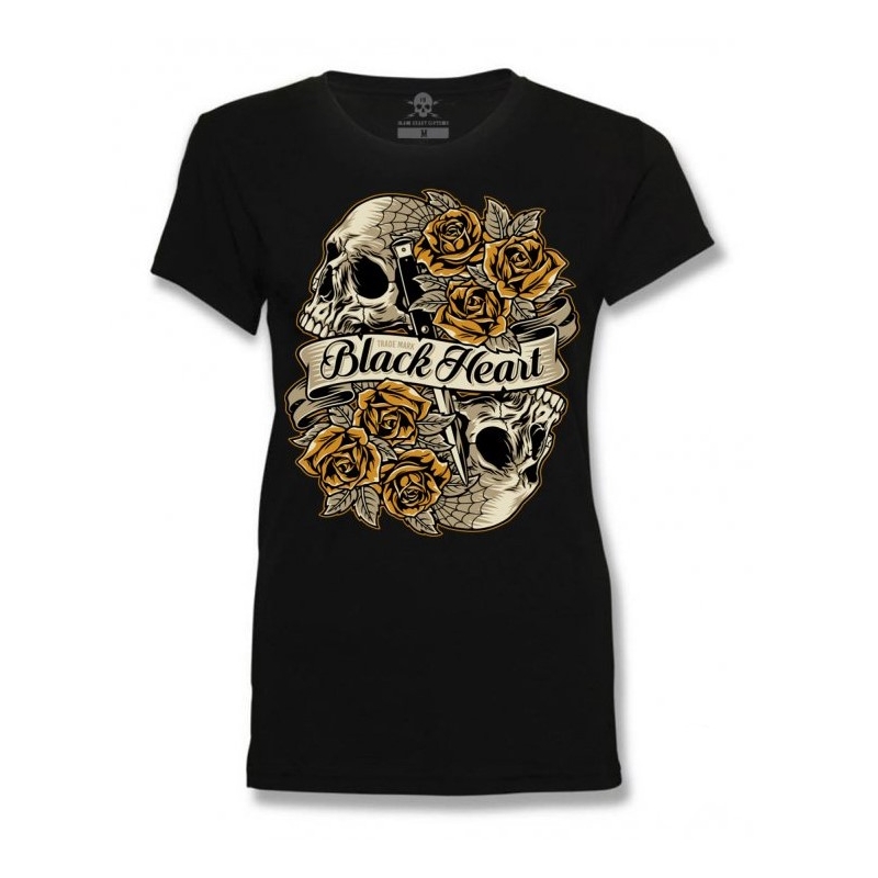 Damen-T-Shirt Black Heart Romantic schwarz