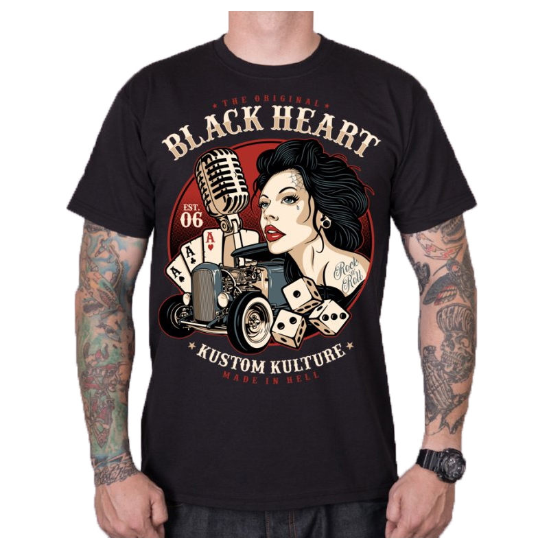 Herren-T-Shirt Black Heart Victoria schwarz Ausverkauf