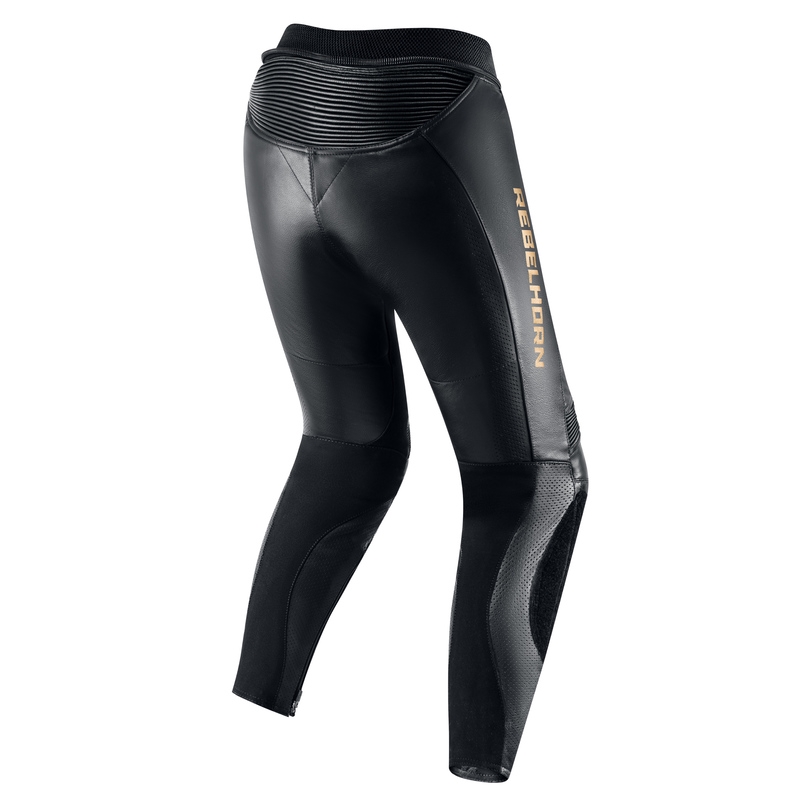 Damen Rebelhorn Rebel Gold und Schwarz Motorradhosen