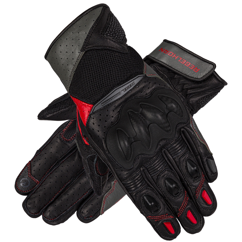 Women's Rebelhorn Flux II Motorradhandschuhe rot und schwarz Ausverkauf