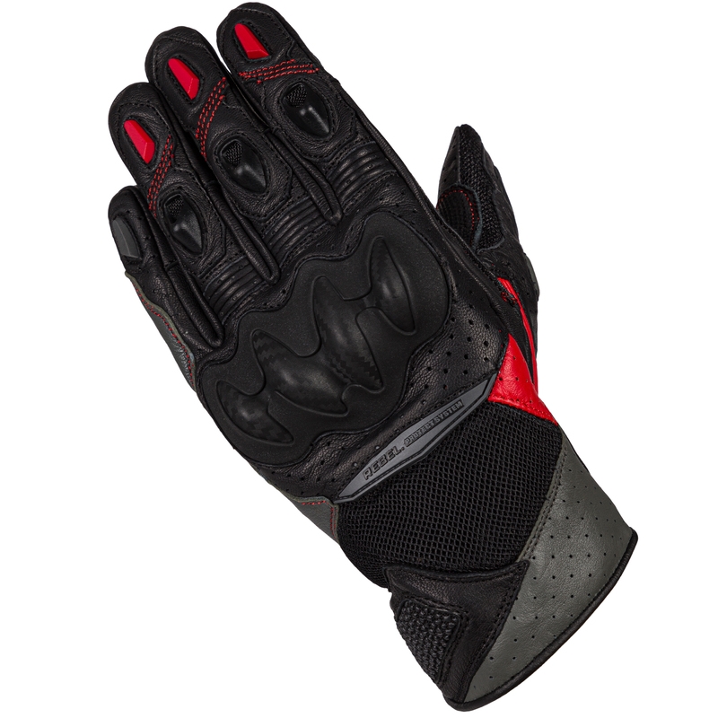 Women's Rebelhorn Flux II Motorradhandschuhe rot und schwarz Ausverkauf