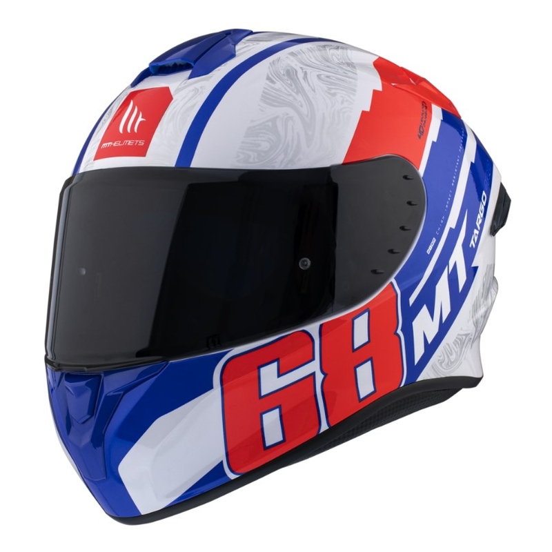 MT FF106 Pro Targo Pro Welcome A5 weiß-blau-roter Integral-Motorradhelm Ausverkauf