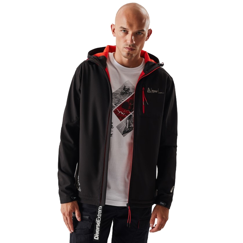 Herren Softshelljacke DAKAR Sotix rot-schwarz