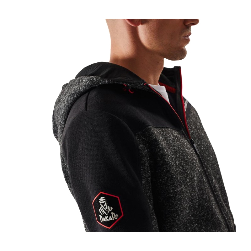 Herren Fleece-Kapuzenpullover DAKAR Cross 4 schwarz-grau