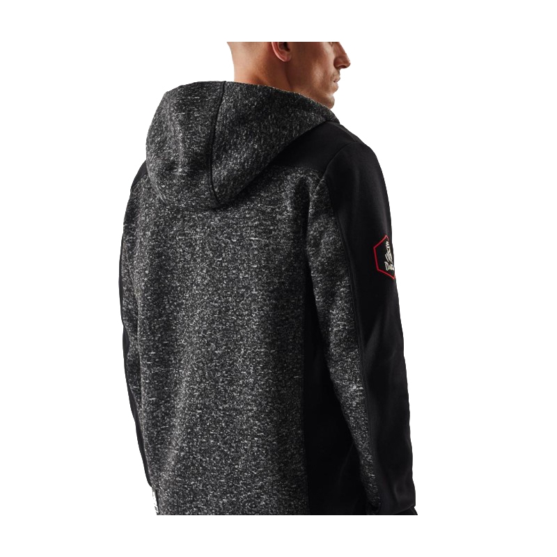 Herren Fleece-Kapuzenpullover DAKAR Cross 4 schwarz-grau