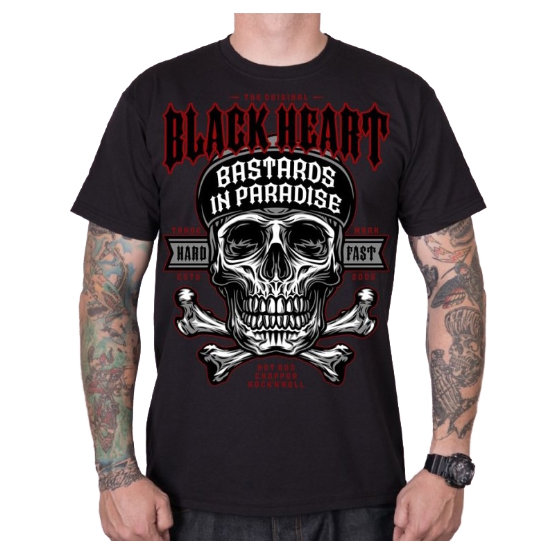Herren-T-Shirt Black Heart Bastard In Paradise schwarz