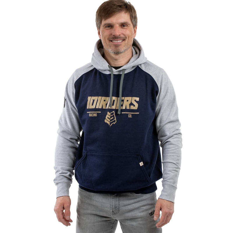 Hoodie 101 Riders Force Hood Tiefblau-grau Ausverkauf