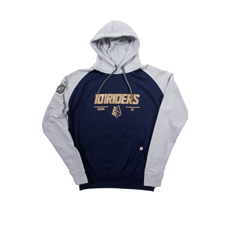 Hoodie 101 Riders Force Hood Tiefblau-grau Ausverkauf