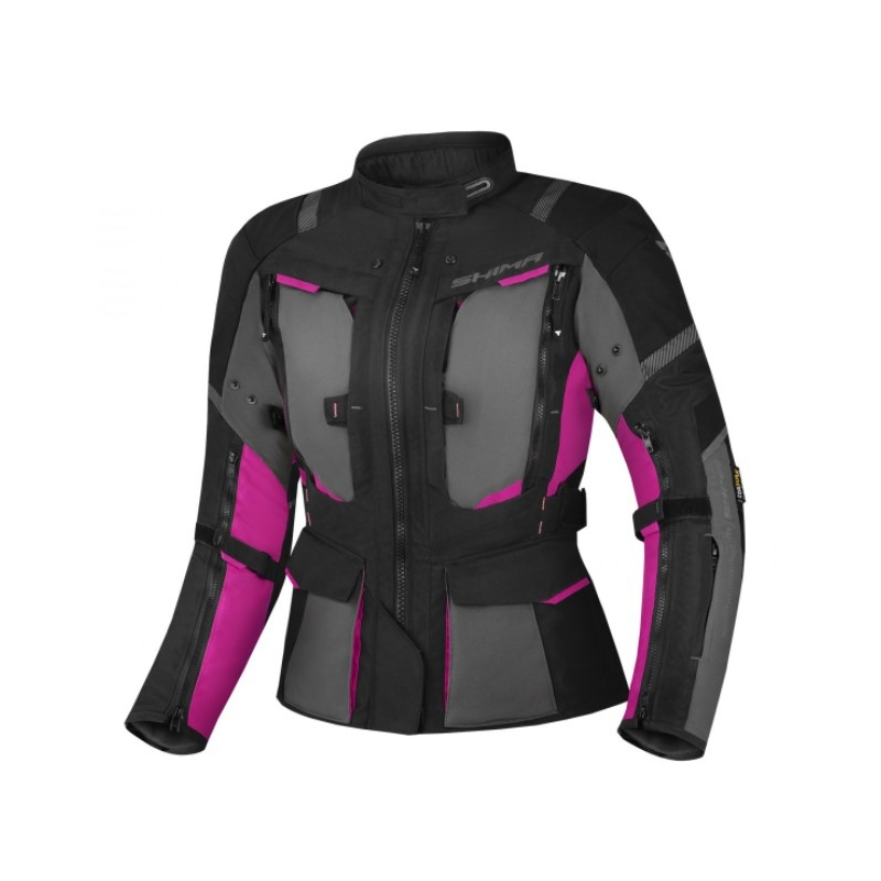 Shima Hero 2.0 Damen Motorradjacke Schwarz-Grau-Rosa