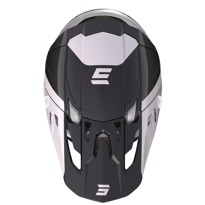 Motocross Helm Shot Core Fast schwarz-weiß-fluo gelb Ausverkauf