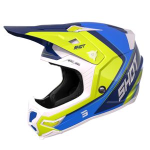 Motocross Helm Shot Core Fast blau-weiß-fluorgelb Ausverkauf
