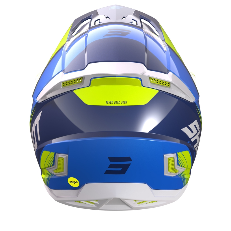 Motocross Helm Shot Core Fast blau-weiß-fluorgelb Ausverkauf