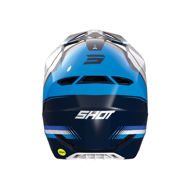 Shot Race Tracer Motocross Helm blau und weiß Ausverkauf