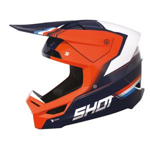 Motocross Helm Shot Race Tracer weiß-blau-orange