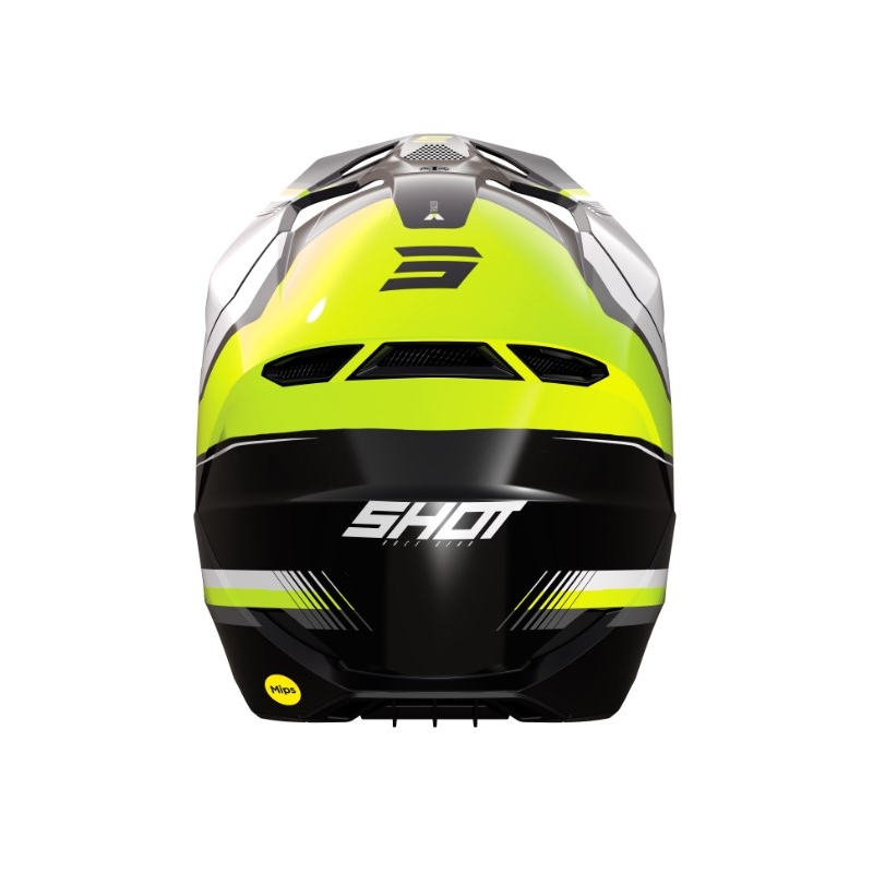 Motocross Helm Shot Race Tracer weiß-schwarz-fluo gelb Ausverkauf