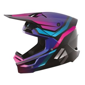 Motocross-Helm Shot Race Sky schwarz-blau-rosa