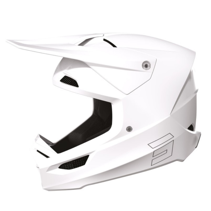 Motocross-Helm Shot Race Solid White Ausverkauf
