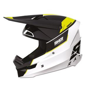 Motocross Helm Shot Furious Scope schwarz-weiß-fluo gelb Ausverkauf