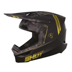Motocross Helm Shot Furious Army schwarz-grau-gold Ausverkauf
