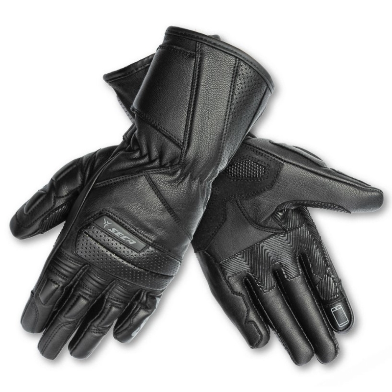 Motorrad-Lederhandschuhe SECA Journey II schwarz - Qualität II Ausverkauf