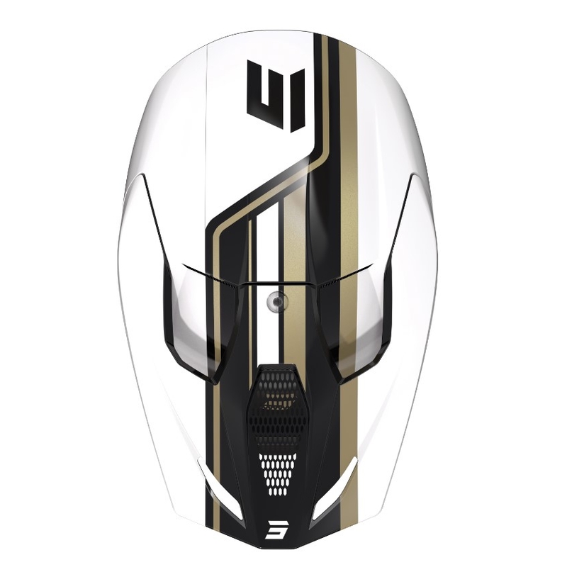 Motocross-Helm Shot Furious Heritage schwarz-gold-weiß Ausverkauf