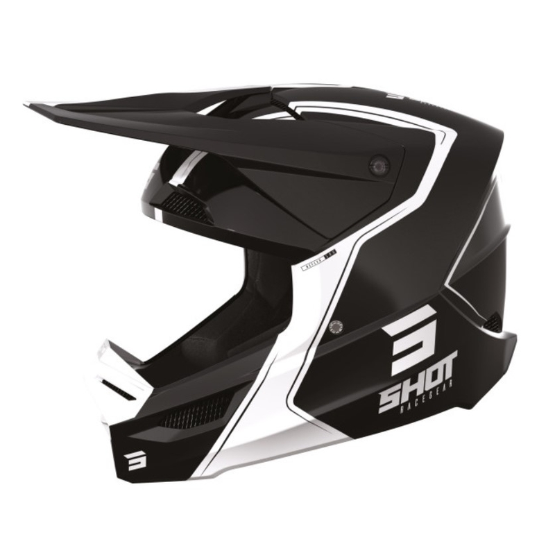 Motocross-Helm Shot Furious Reflex weiß-schwarz Ausverkauf