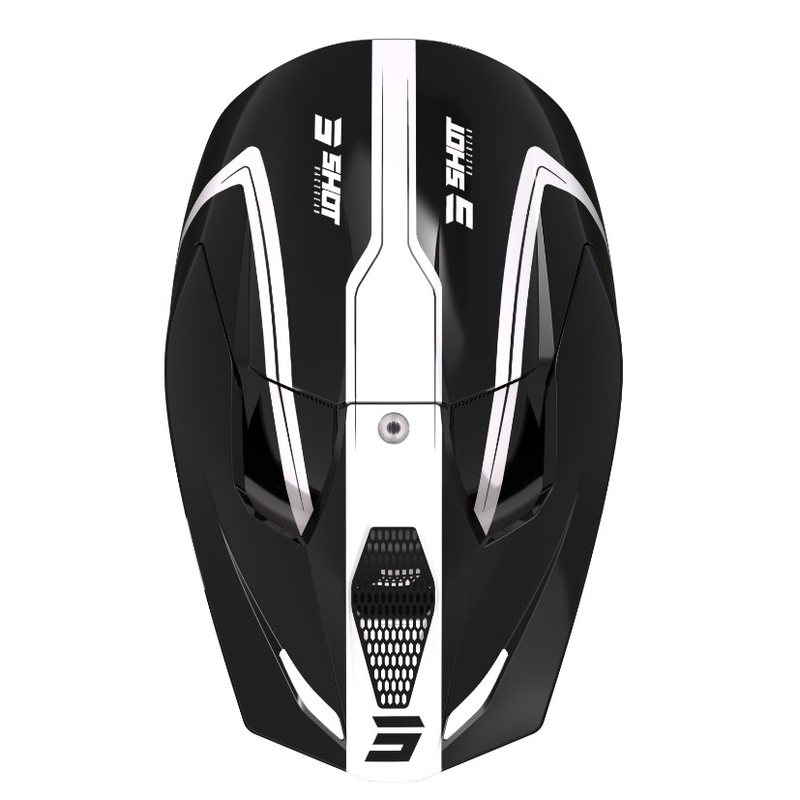 Motocross-Helm Shot Furious Reflex weiß-schwarz Ausverkauf