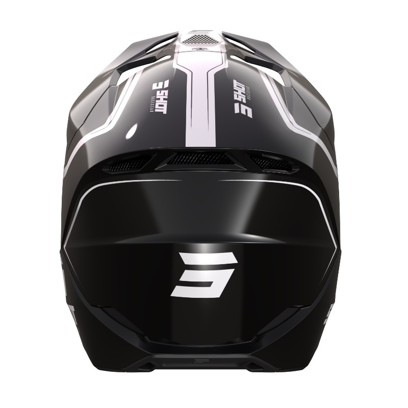 Motocross-Helm Shot Furious Reflex weiß-schwarz Ausverkauf